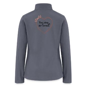 You Are So Loved Cute Minimalist Heart Ribbon Vale - Women’s Soft Shell Jacket - gray - Back