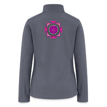 Vibrant Mandala Chakra Geometry - Women’s Soft Shell Jacket - gray - Back