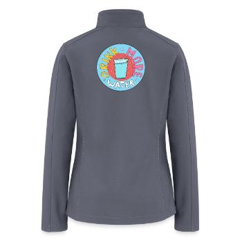 Drink More Water Glass Circle - Women’s Soft Shell Jacket - gray - Back