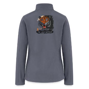Tiger Rage Unleash the Wild Within - Women’s Soft Shell Jacket - gray - Back