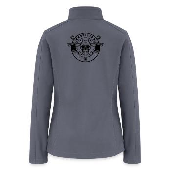 Rebellion Funny Skull Skeleton  - Women’s Soft Shell Jacket - gray - Back