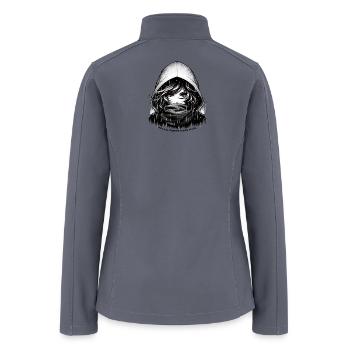 Dark Hooded Eyes Illustration - Women’s Soft Shell Jacket - gray - Back