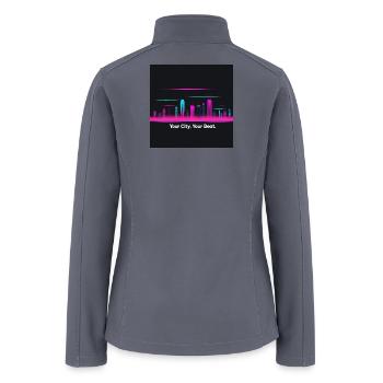Neon Skyline Cityscape T-Shirt - Women’s Soft Shell Jacket - gray - Back