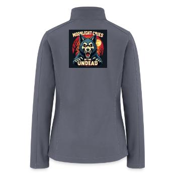 Moonlit Howl of the Undead Wolf - Women’s Soft Shell Jacket - gray - Back