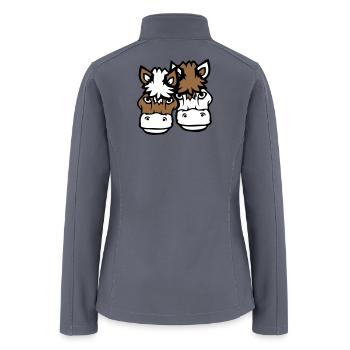 2 horses Man Woman Lovers Friends Love Team Couple - Women’s Soft Shell Jacket - gray - Back