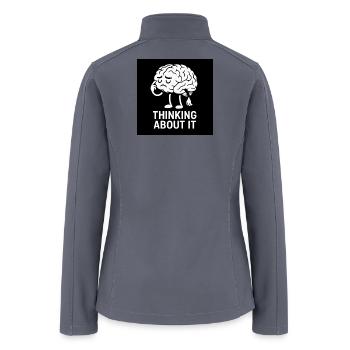 Mindful Brain Illustration - Women’s Soft Shell Jacket - gray - Back