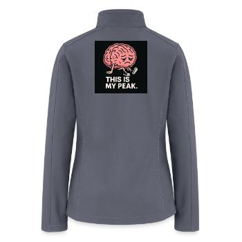 Sad Brain Illustration with Motivational Quote - Women’s Soft Shell Jacket - gray - Back
