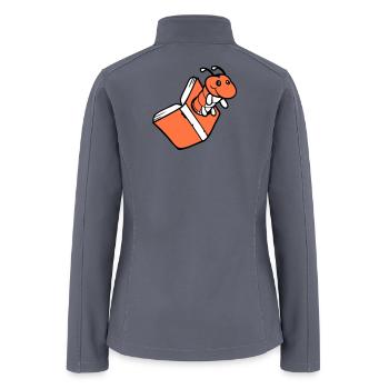 Bookworm Caterpillar Nerd Book Hole Geek Worm Read - Women’s Soft Shell Jacket - gray - Back