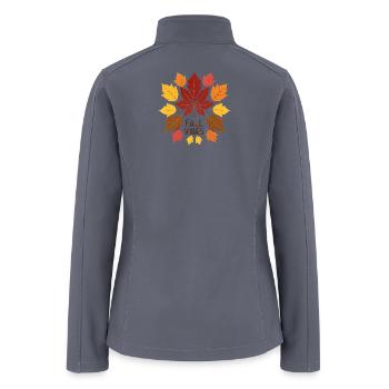 Autumn Leaf Pattern with Fall Vibes - Women’s Soft Shell Jacket - gray - Back