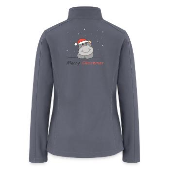 Hippo Christmas Snow Winter Animals Hippos - Women’s Soft Shell Jacket - gray - Back