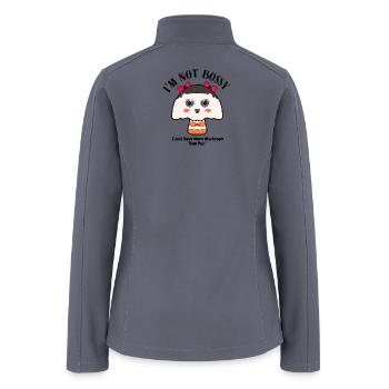 Kawaii Bun Doll with Bow Dress - Women’s Soft Shell Jacket - gray - Back