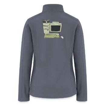 Retro Computer Desk Setup - Women’s Soft Shell Jacket - gray - Back