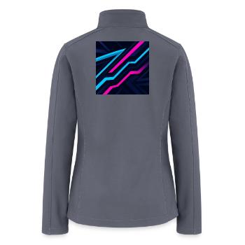 Neon Zigzag Pulse - Women’s Soft Shell Jacket - gray - Back