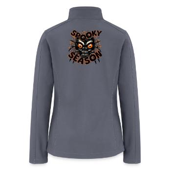 Halloween Spooky Spider Horror Face - Women’s Soft Shell Jacket - gray - Back