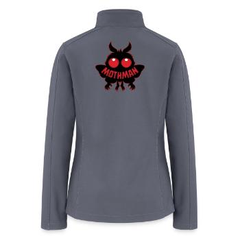 Red-Eyed Mystery Mothman Silhouette - Women’s Soft Shell Jacket - gray - Back