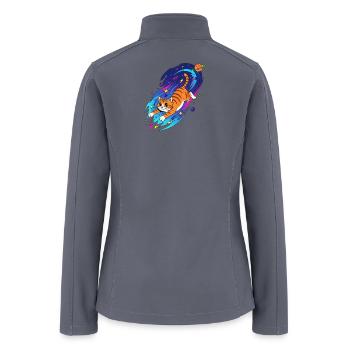 Cosmic Surfing Cat - Women’s Soft Shell Jacket - gray - Back