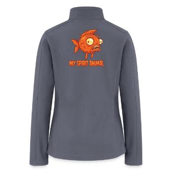 Anxious Quirky Blowfish Spirit Animal - Women’s Soft Shell Jacket - gray - Back