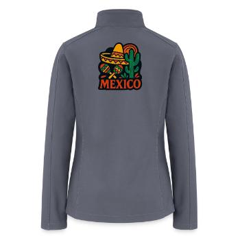 Mexican Fiesta Sombrero Cacti - Women’s Soft Shell Jacket - gray - Back