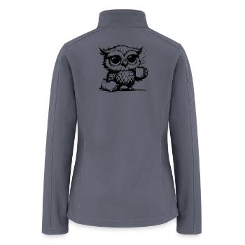 I Was Awake All Night Owl With Pillow - Women’s Soft Shell Jacket - gray - Back