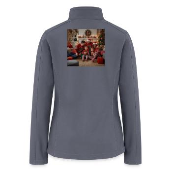 Matching Family Christmas Pajamas Photo – Cozy Hol - Women’s Soft Shell Jacket - gray - Back