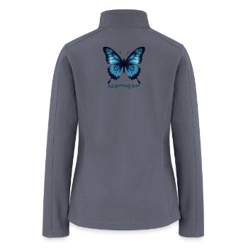 Cyber Panther Alpha – Futuristic Neon Tech Art - Women’s Soft Shell Jacket - gray - Back