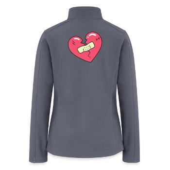 Broken Heart and Patch - Women’s Soft Shell Jacket - gray - Back
