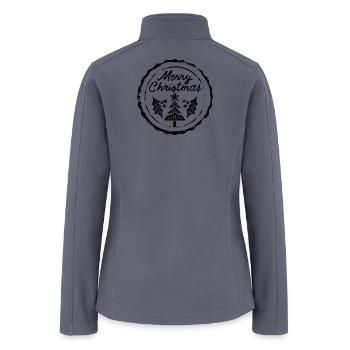 Merry Christmas Stamp Circle - Women’s Soft Shell Jacket - gray - Back