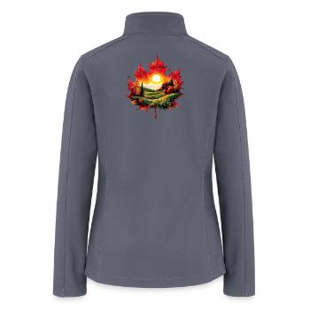 Autumn Maple Landscape - Women’s Soft Shell Jacket - gray - Back