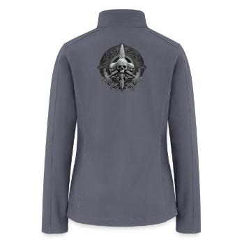 Skull Crest Emblem with Swords - Women’s Soft Shell Jacket - gray - Back