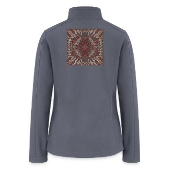 Radial Mandala Kaleidoscope - Women’s Soft Shell Jacket - gray - Back