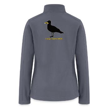 Local Food Expert - Black Seagull Logo - Women’s Soft Shell Jacket - gray - Back