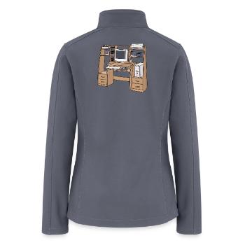Retro Computer Desk Setup 90s 2000s Nostalgic - Women’s Soft Shell Jacket - gray - Back