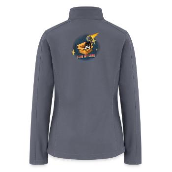 Just My Luck Funny Cat Meteor Design - Women’s Soft Shell Jacket - gray - Back
