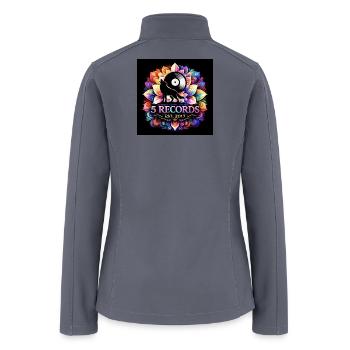 Howling Wolf Vinyl Mandala 5 Records - Women’s Soft Shell Jacket - gray - Back