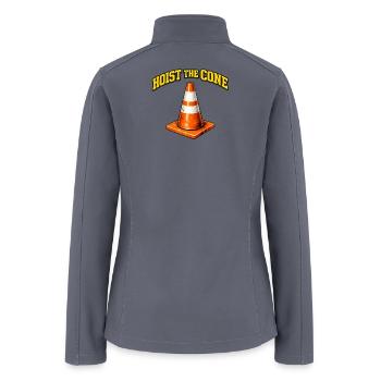 Hoist The Cone Funny Baseball Meme - Women’s Soft Shell Jacket - gray - Back
