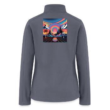 Neon Sunset Grid Oasis - Women’s Soft Shell Jacket - gray - Back