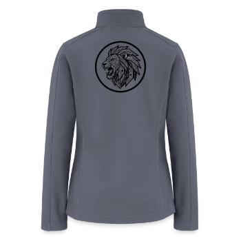 Future Tech Lion - Geometric Circuit Art - Women’s Soft Shell Jacket - gray - Back