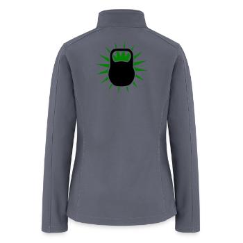 Green Sunburst Kettlebell Emblem - Women’s Soft Shell Jacket - gray - Back