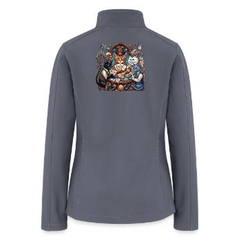 Cats playing cards - Women’s Soft Shell Jacket - gray - Back