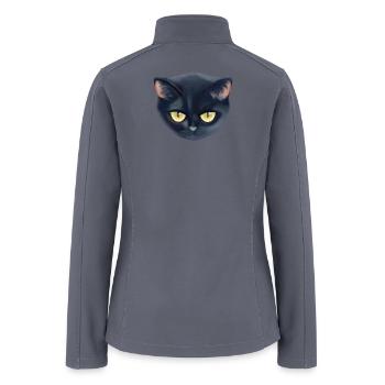 Midnight Cat Portrait - Women’s Soft Shell Jacket - gray - Back