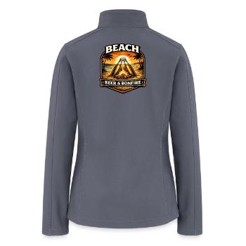 Beach Bonfire Beer Emblem - Women’s Soft Shell Jacket - gray - Back