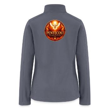 Pentecost Flame Dove Emblem - Women’s Soft Shell Jacket - gray - Back