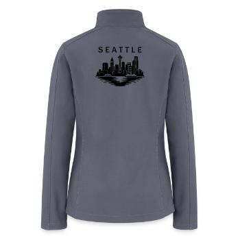 Seattle Washington Skyline Silhouette - Women’s Soft Shell Jacket - gray - Back