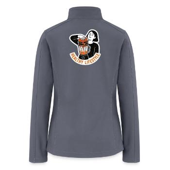 Funny Healthy Lifestyle Burger Blender - Women’s Soft Shell Jacket - gray - Back