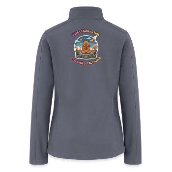 Everything Is Fine Zen Capybara Meme Mascot - Women’s Soft Shell Jacket - gray - Back