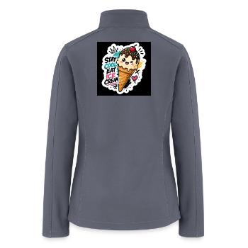Stay Cool Ice Cream Cone Sticker Tee - Women’s Soft Shell Jacket - gray - Back