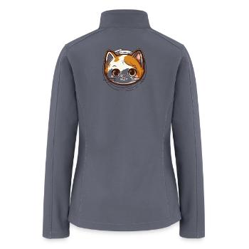 Calico Kitten Pop Cartoon Head - Women’s Soft Shell Jacket - gray - Back