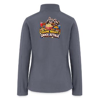 Game Night Snack Attack Raccoon - Women’s Soft Shell Jacket - gray - Back