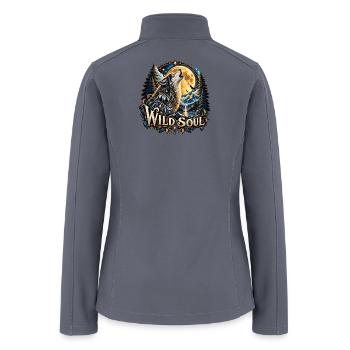Moonlit Wolf Wild Soul - Women’s Soft Shell Jacket - gray - Back