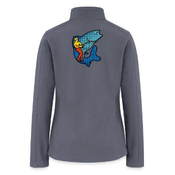 Angler vs Giant Shark Pop Art - Women’s Soft Shell Jacket - gray - Back